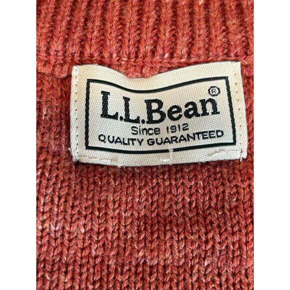 L.L. Bean Men’s Burnt Orange 1/4 Zip Knit Sweater Size L | Classic Casual - Picture 4 of 7